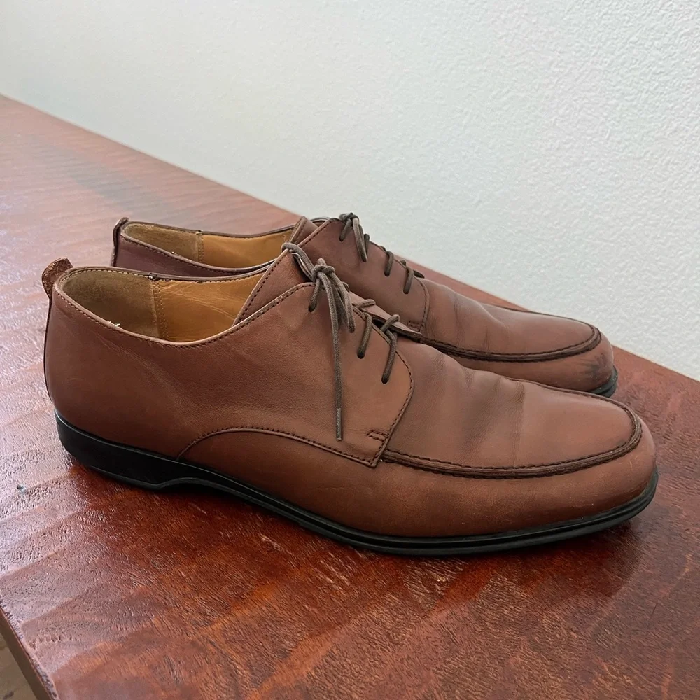 Coach Carleton brown leather lace up Oxfords Preppy Academia Career shoes sz 10